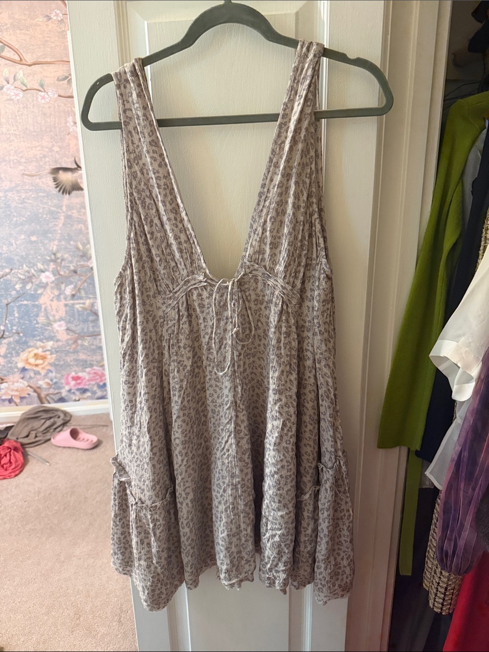 Olivaceous Taupe Animal Print V-Neck Swing Tunic